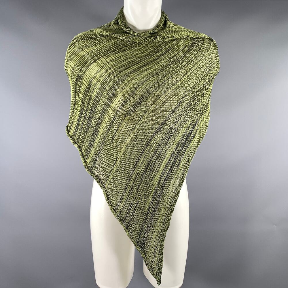 NO BRAND Black Lime Knit Scarves